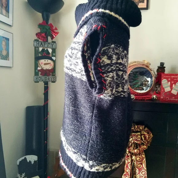 Free People fair isle knit cowl neck sweater top - Picture 2 of 6